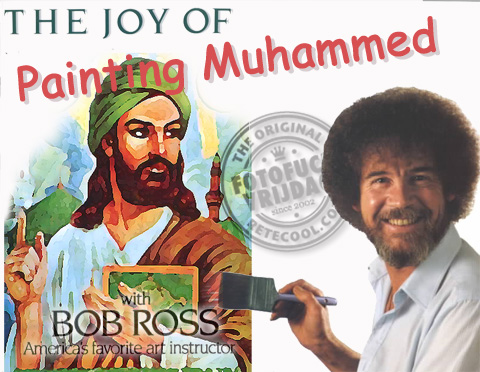 Bob Ross paints Mohammed from Netherlands Mohammed cartoon contest
