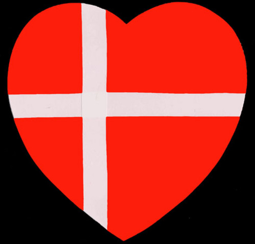 Danish flag superimposed on a heart
