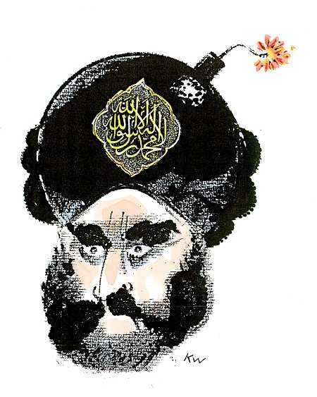 Mohammed with a bomb head from the Jyllands Posten newspaper.