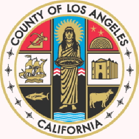 Los Angeles county seal, with cross removed from the missionary