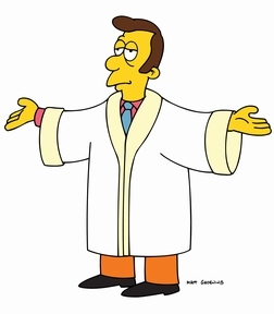 Reverend Lovejoy with arms raised