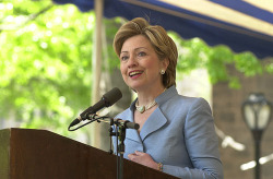 Hillary Clinton at a podium