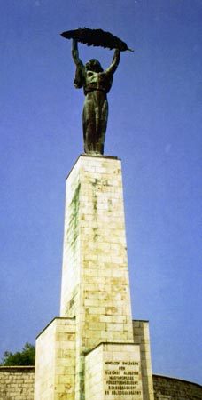 Liberty Statue in Budapest, Hungary.