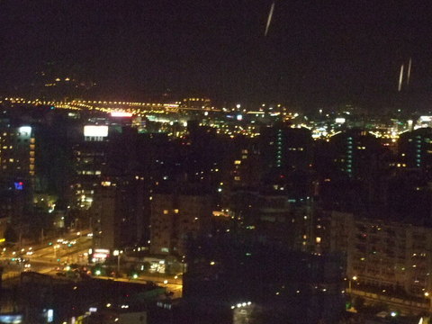 Taipei, Taiwan at night from the Miramar Village Ferris wheel.