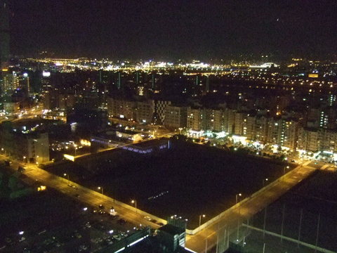 Taipei, Taiwan at night from the Miramar Village Ferris wheel.