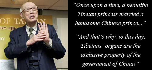 Satire: The China Post's Joe Hung explains why Tibet belongs to China: 'Once upon a time, a beautiful Tibetan princess married a handsome Chinese prince...And that is why, to this day, Tibetans organs are the exclusive property of the government of China!'