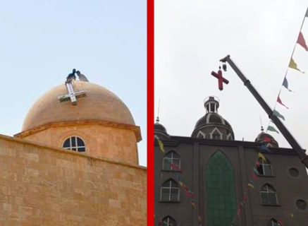 ISIS and the Chinese Communist Party remove crosses from Christian churches.